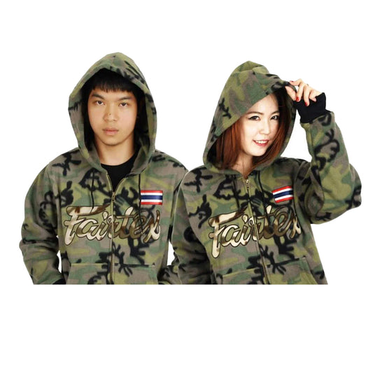 Fairtex (Vihreä) Camo huppari vetoketjulla