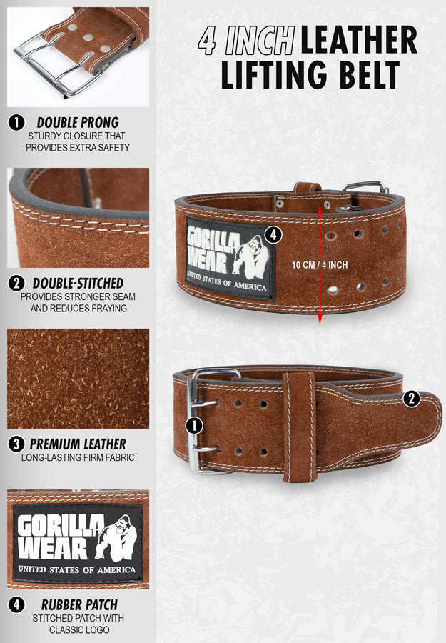 Gorilla Wear 4-inch Leather Lifting Belt RUSKEA