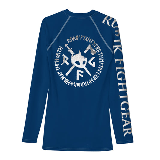 Rurik fg nogi bjj rash guard pitkähihainen treenipaita ja ottelupaita sininen paita kuvattu takaa