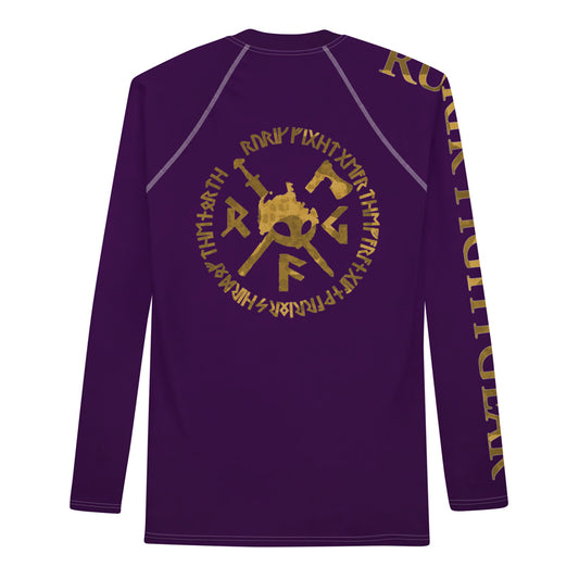 Rurik fg nogi bjj rash guard pitkähihainen treenipaita ja ottelupaita purppura violetti pronssi kuva takaa