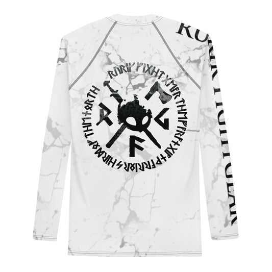 Rurik fg white bjj nogi rash guard. Valkoinen rash guard takaa