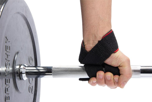 GORILLA WEAR PADDED LIFTING STRAPS - MUSTA/PUNAINEN