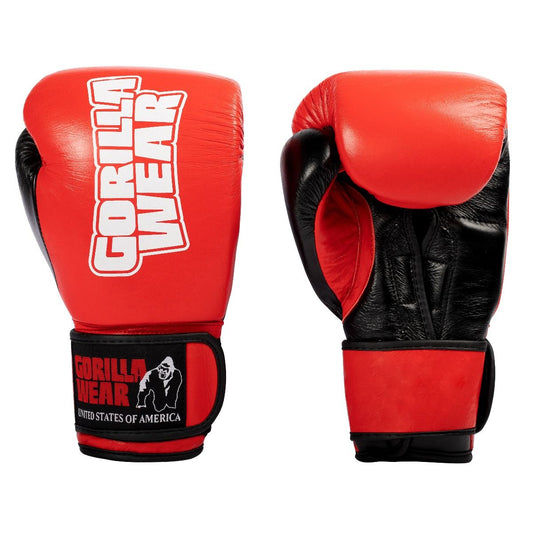 Gorilla Wear ASHTON PRO Boxing Gloves - Punainen/Musta 8 oz, 10 oz, 12 oz, 14 oz, 16 oz,18 oz