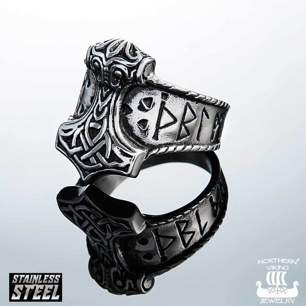 Northern Viking Jewelry®-Sormus "Riimu Thorin Vasara"