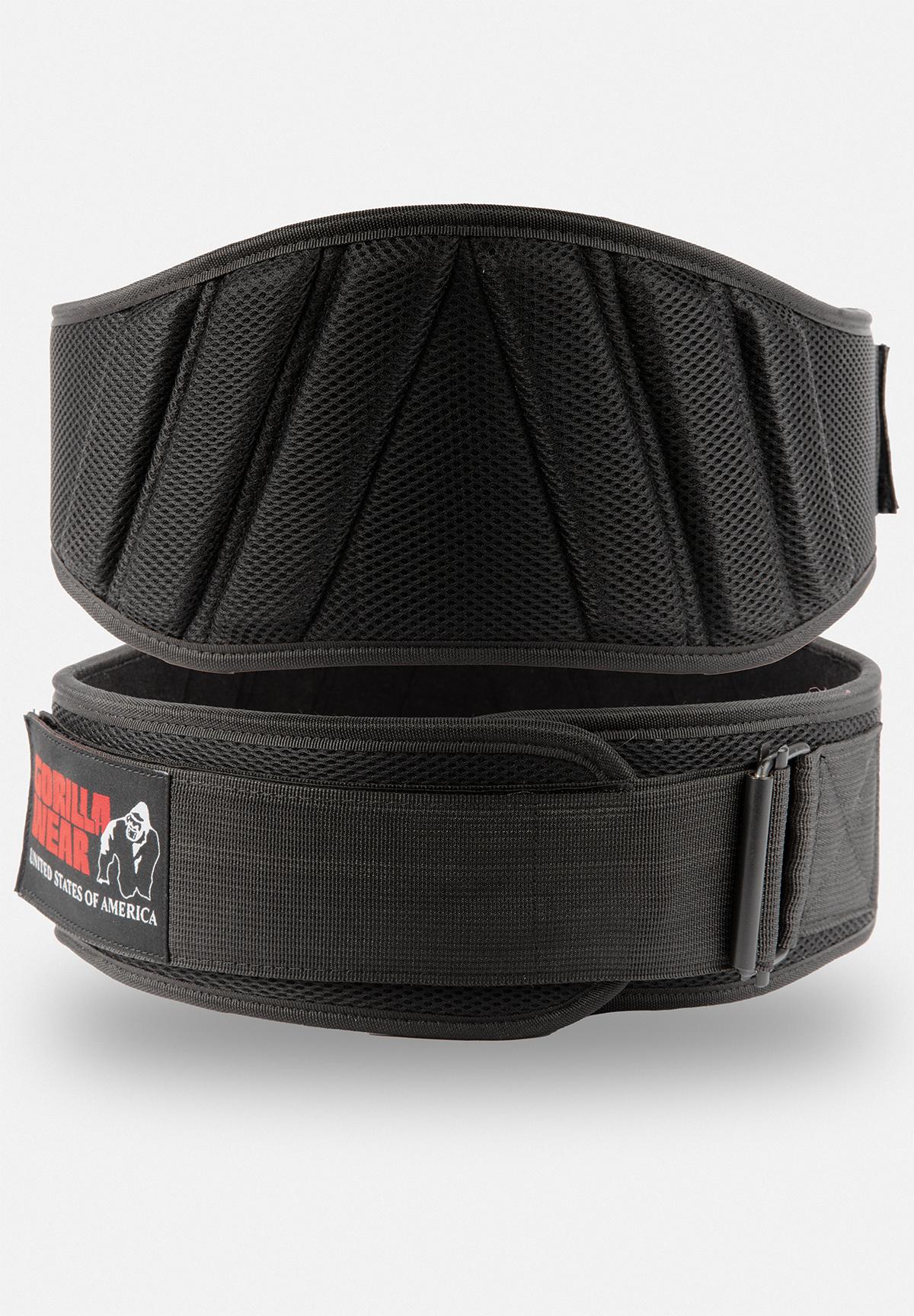 Gorilla Wear 6 inch Padded Mesh Lifting Belt - Musta