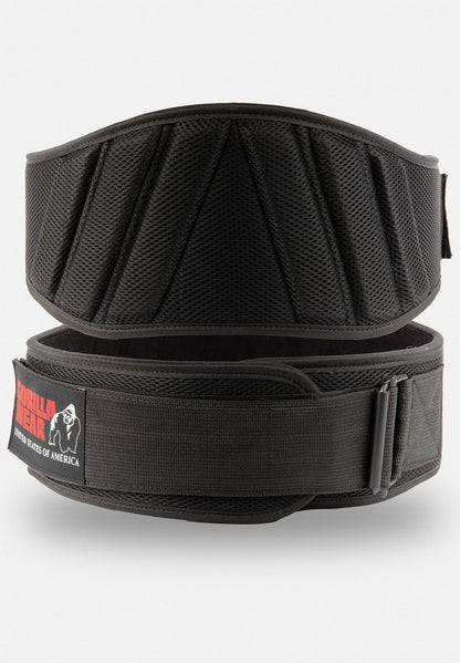 Gorilla Wear 6 inch Padded Mesh Lifting Belt - Musta