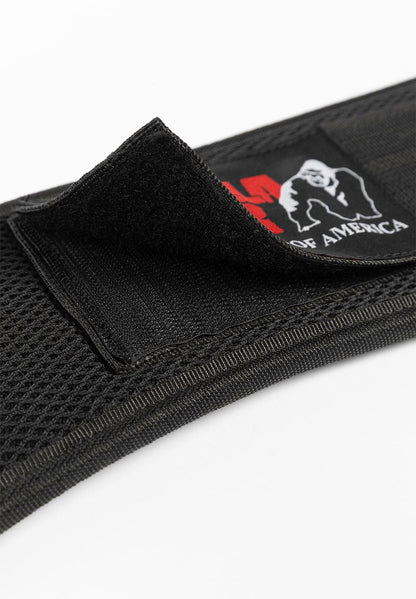 Gorilla Wear 6 inch Padded Mesh Lifting Belt - Musta