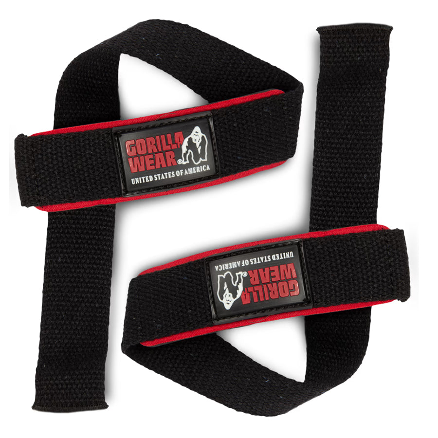 GORILLA WEAR Pehmustetut vetoremmit  - MUSTA/PUNAINEN