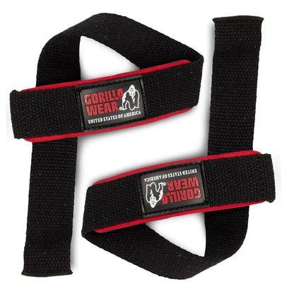 GORILLA WEAR Pehmustetut vetoremmit  - MUSTA/PUNAINEN