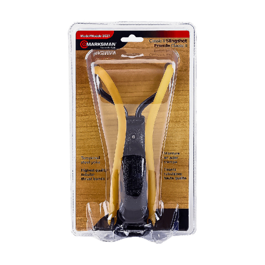 Marksman Classic Slingshot model 3027 tehokas ritsa pakkauksessaan. 