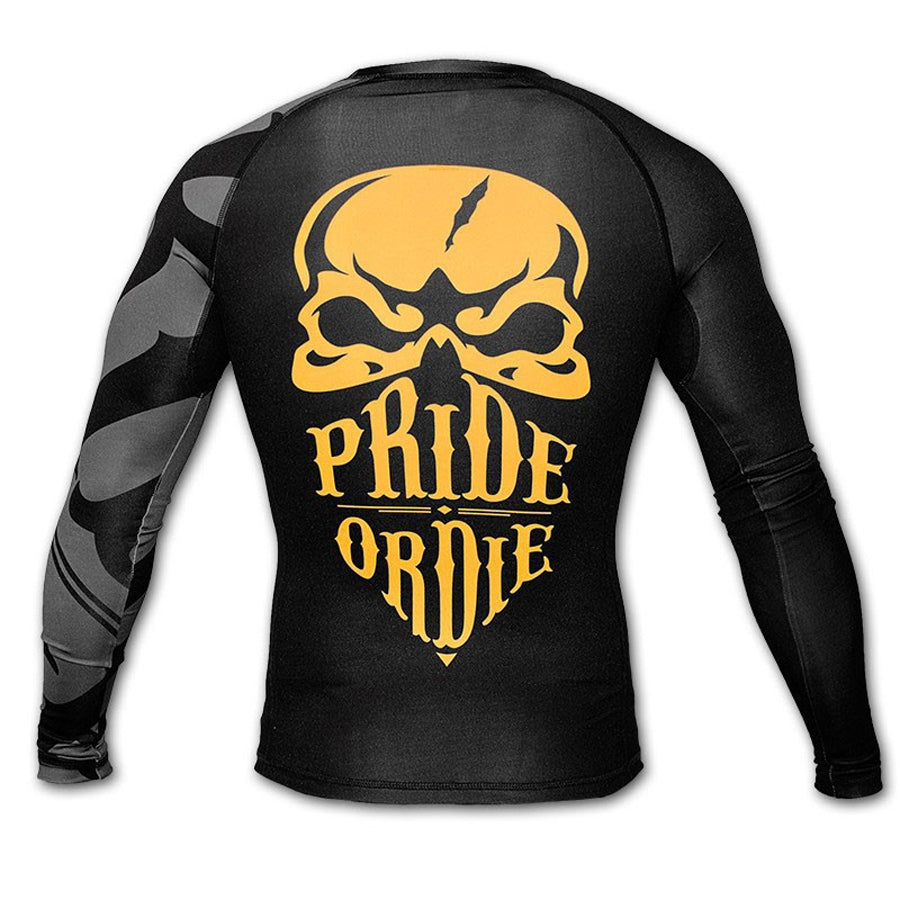 Pride or die rash guard takaa pääkallo