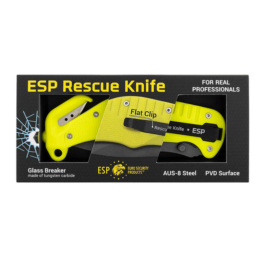 ESP pelastusveitsi rescue knife laskinrikkojalla ja vyöleikkurilla