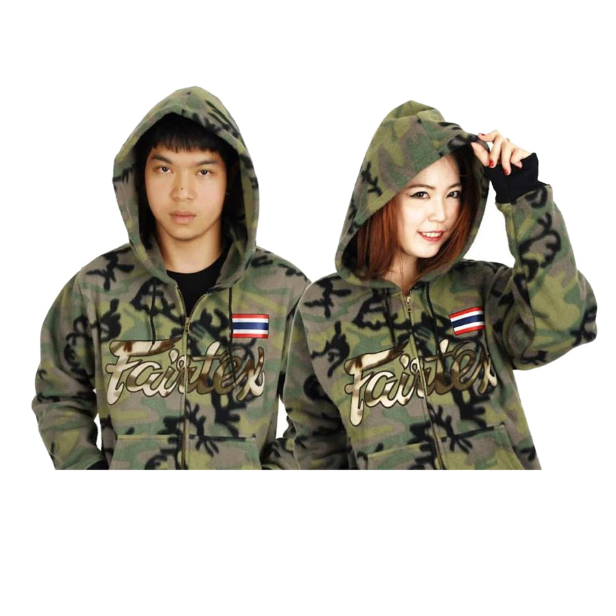 Fairtex (Vihreä) Camo huppari vetoketjulla