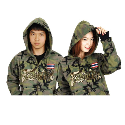 Fairtex (Vihreä) Camo huppari vetoketjulla