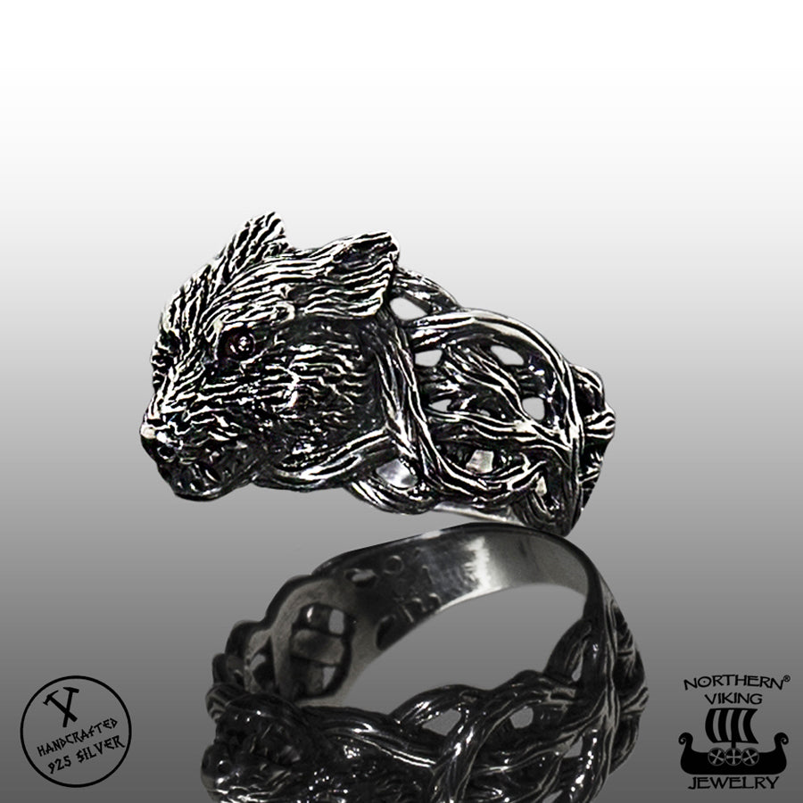 Northern Viking Jewelry-Sormus "Fenrir Wolf"