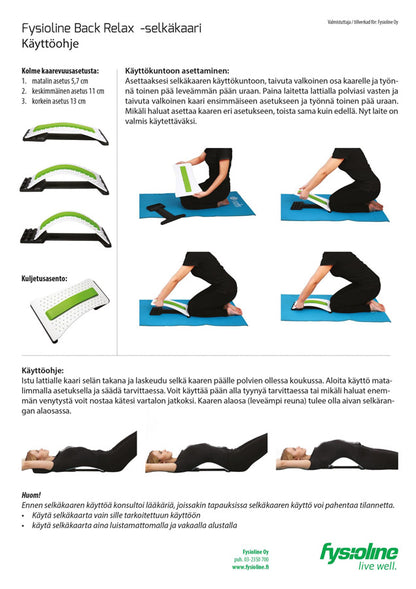 Fysioline Back Relax Selkäkaari