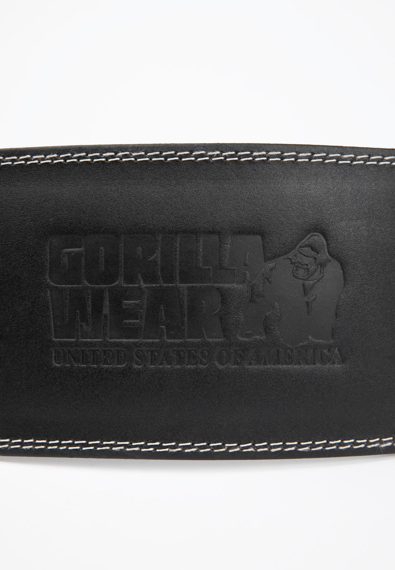 Gorilla Wear Full Leather 6" Padded Belt - Musta
