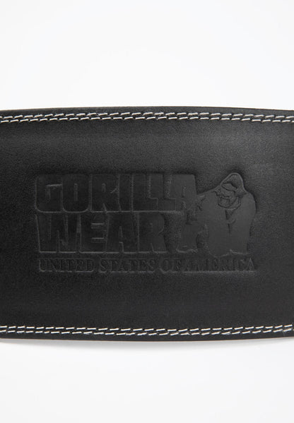Gorilla Wear Full Leather 6" Padded Belt - Musta