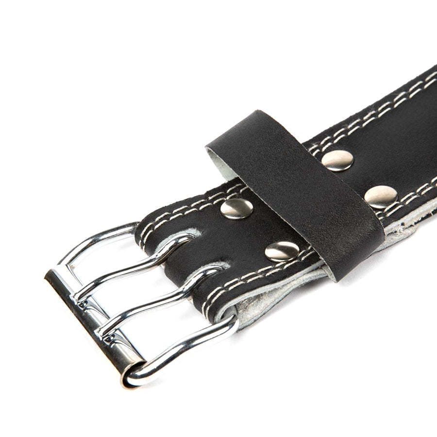 Gorilla Wear Full Leather 6" Padded Belt - Musta