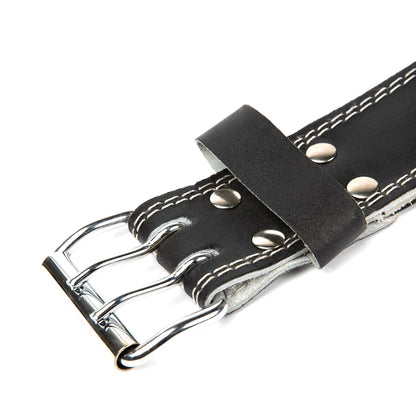 Gorilla Wear Full Leather 6" Padded Belt - Musta