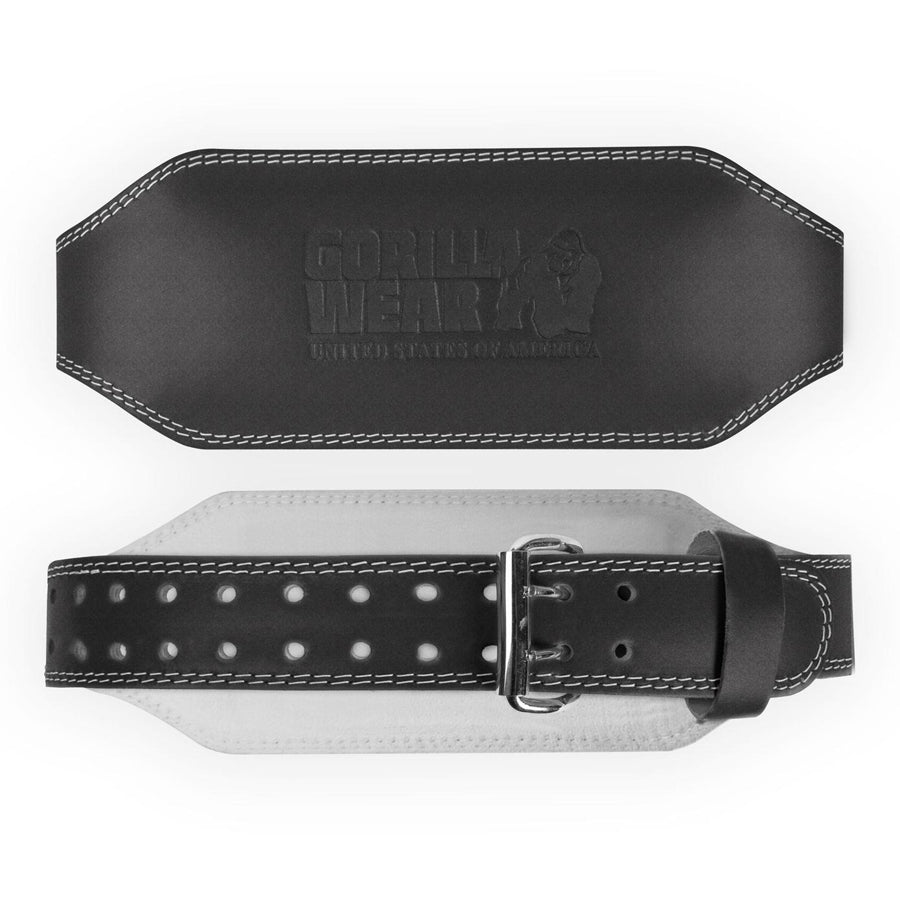 Gorilla Wear Full Leather 6" Padded Belt - Musta