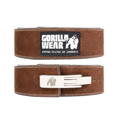 Gorilla Wear 4" Leather Lever Belt - Ruskea