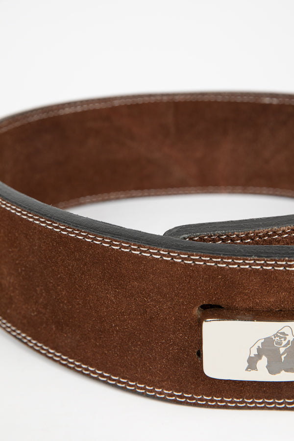Gorilla Wear 4" Leather Lever Belt - Ruskea