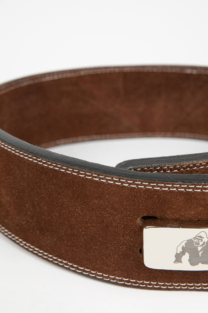 Gorilla Wear 4" Leather Lever Belt - Ruskea
