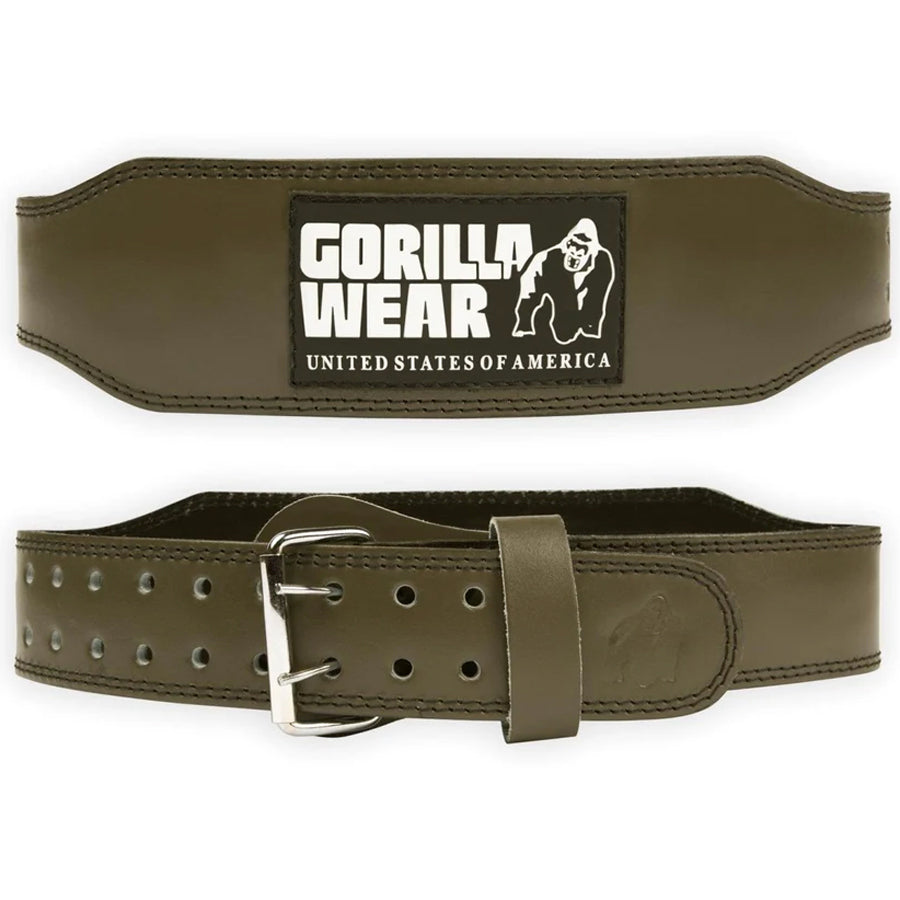 Gorilla Wear 4-inch Padded Leather Belt Army Green (Matta Vihreä)
