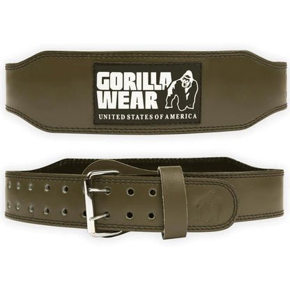 Gorilla Wear 4-inch Padded Leather Belt Army Green (Matta Vihreä)