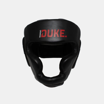 Kevyt ja kestävä, - Aitoa nahkaa, kaksi kokoa (S/M ja L/XL), poskisuojilla, velcro-kiinnitys takana, jossa hyvä säädettävyys. Kuva edestä