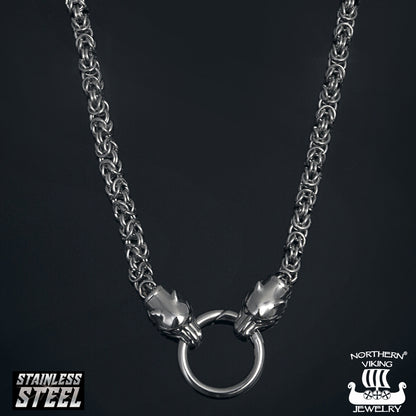 Northern Viking Jewelry® Kuningasketju Sudenpäillä