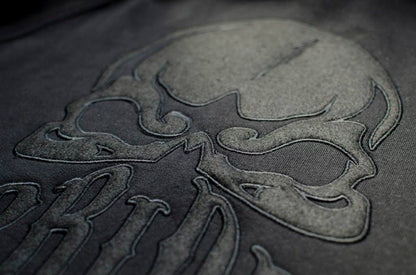 Pride or dir hupparin brodeerattu yksityiskohta pääkallo skull