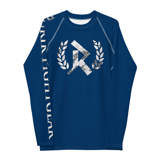 Rurik fg blue white bjj nogi rash guard paita edestä
