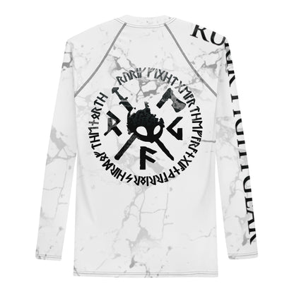Rurik fg white bjj nogi rash guard. Valkoinen rash guard takaa