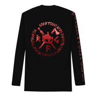 Rurik fg nogi bjj rash guard pitkähihainen treenipaita ja ottelupaita musta punaisella logolla selkä