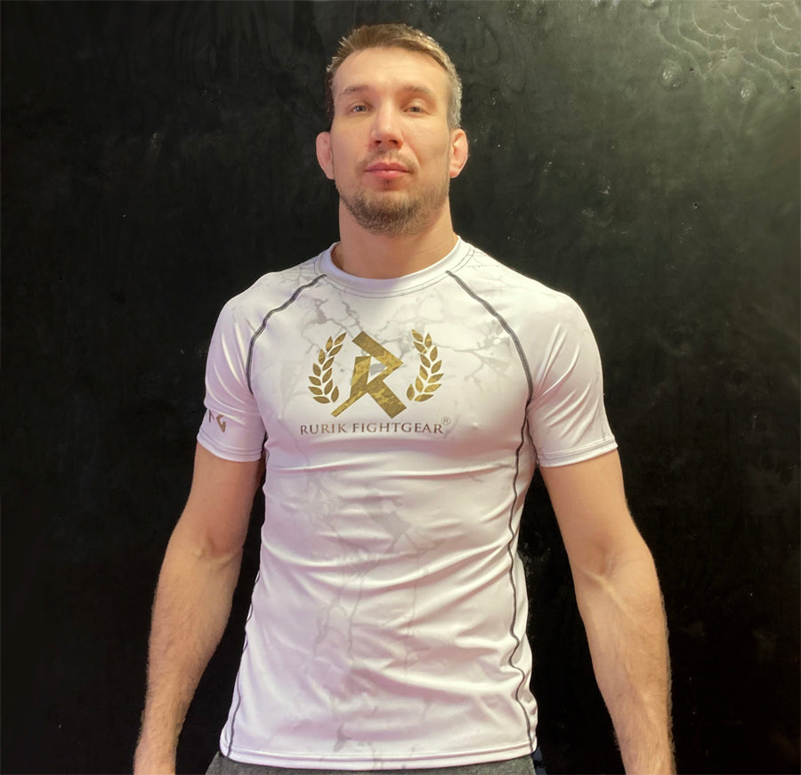 Rurik FG Lyhythihainen "Classic" Rashguard, Marmori/Valkoinen