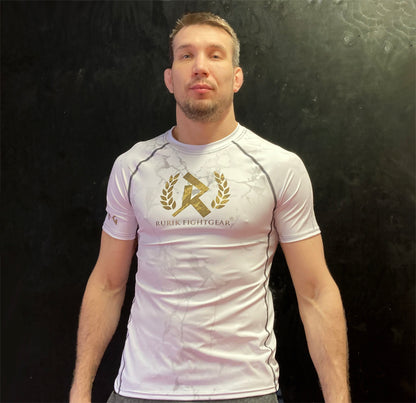 Rurik FG Lyhythihainen "Classic" Rashguard, Marmori/Valkoinen