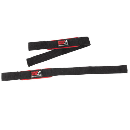 GORILLA WEAR PADDED LIFTING STRAPS - MUSTA/PUNAINEN