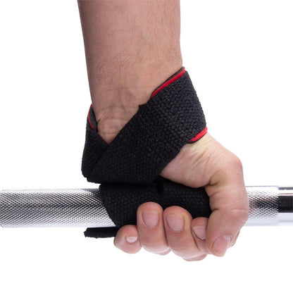 GORILLA WEAR PADDED LIFTING STRAPS - MUSTA/PUNAINEN