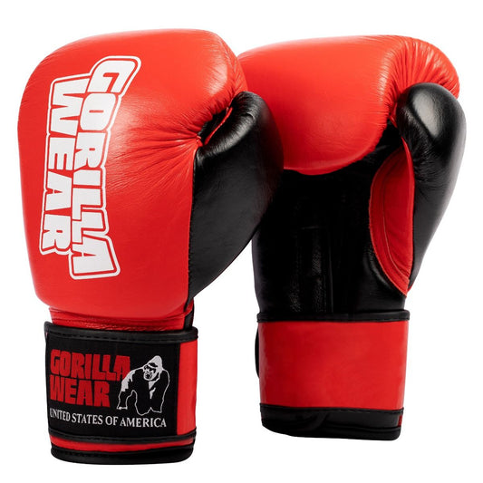 Gorilla Wear ASHTON PRO Boxing Gloves - Punainen/Musta 8 oz, 10 oz, 12 oz, 14 oz, 16 oz,18 oz