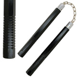 Professional Octagon Hardwood Nunchaku musta. Kuulalaakeroidut, hitsatut ketjulenkit, materiaali punatammea.  muotoilu kahdeksankanttiseksi. Laadukkaat nuncha kepit.Kuvassa varren yksityiskohta.
