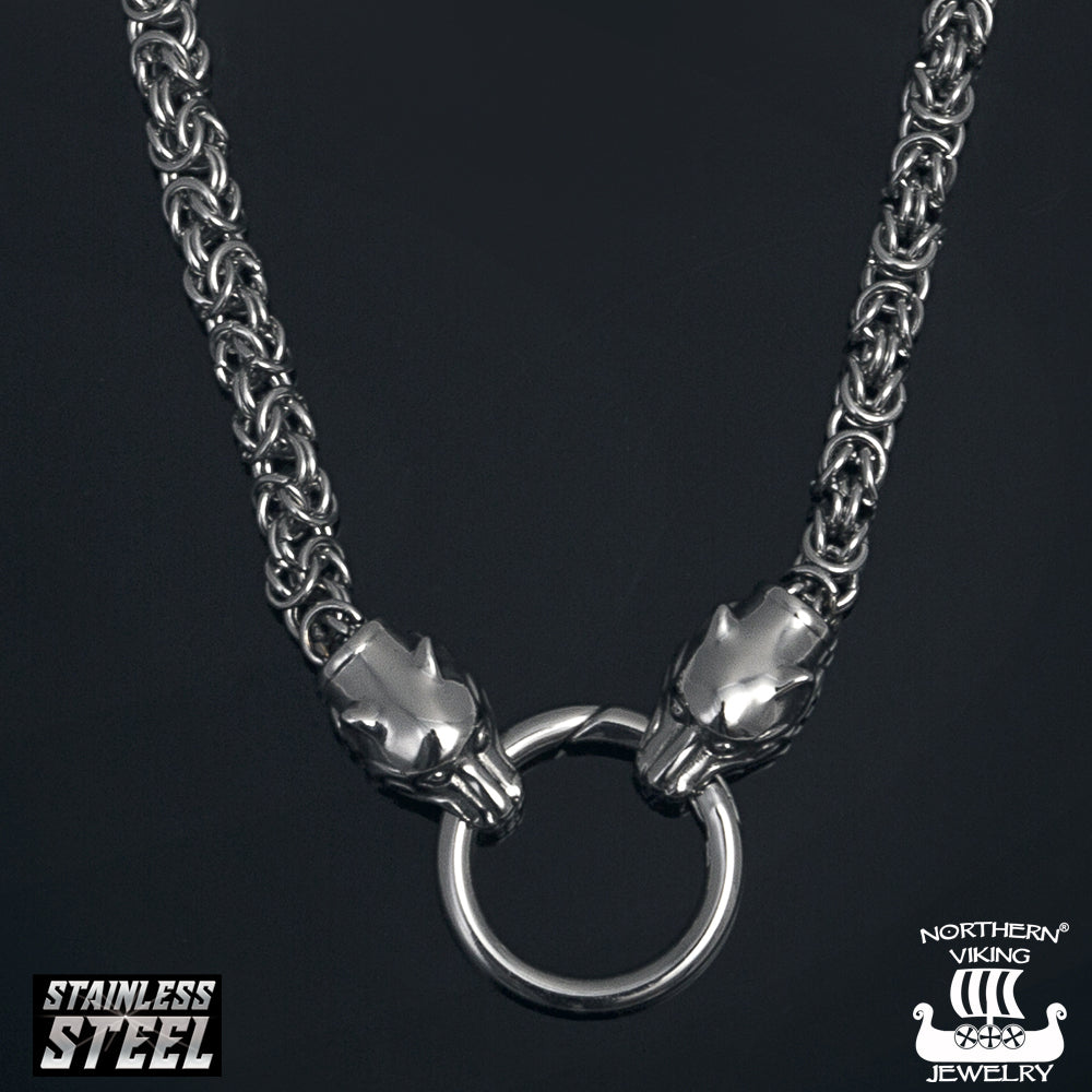 Northern Viking Jewelry® Kuningasketju Sudenpäillä