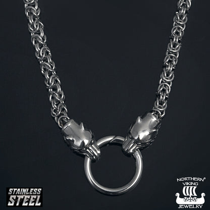 Northern Viking Jewelry® Kuningasketju Sudenpäillä